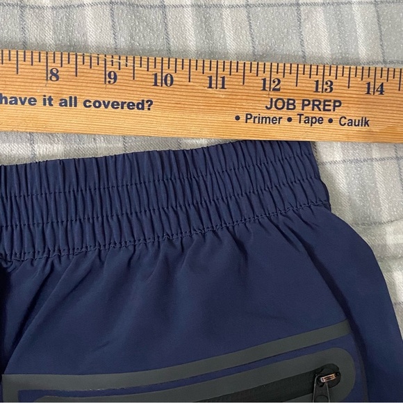 Outerknown Woman’s Dark Blue Board Shorts Zipper Pocket Elastic Waist Small - Picture 4 of 6
